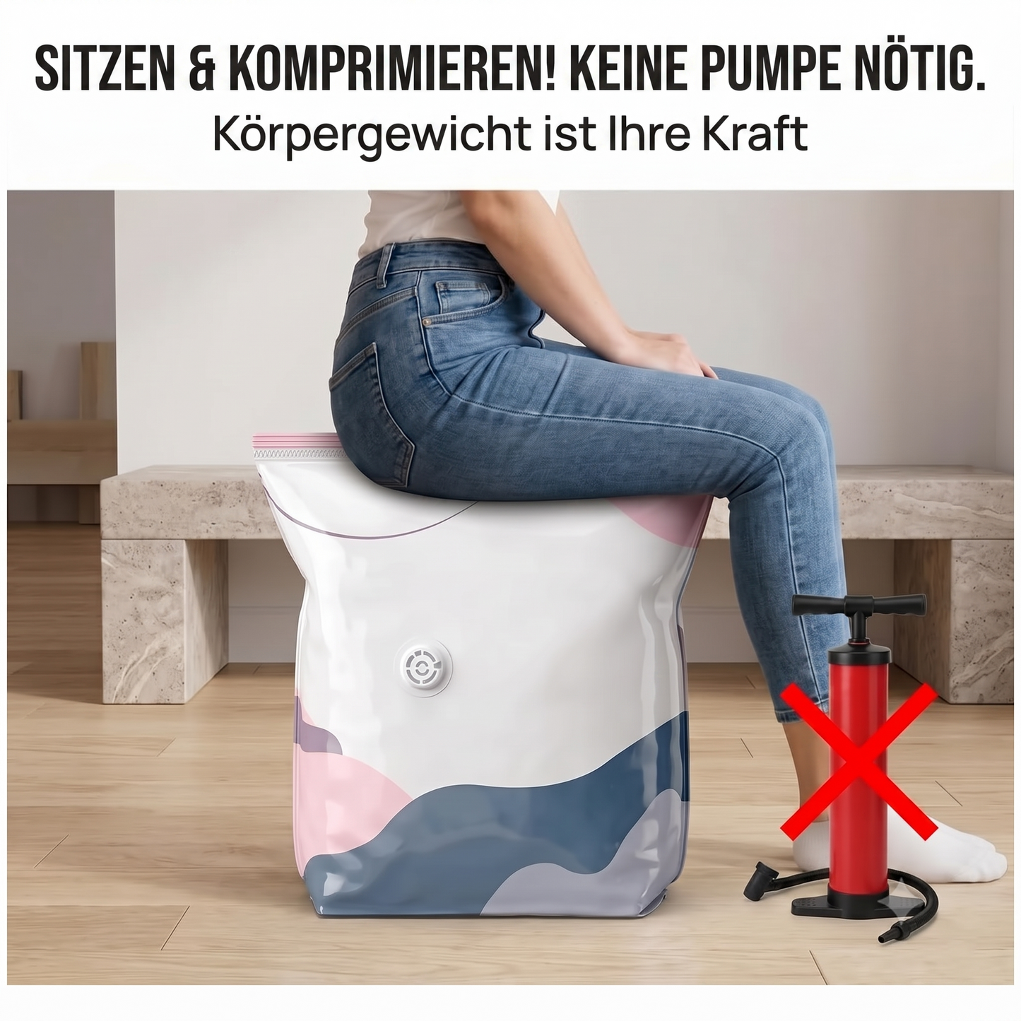 3D-Vakuum-Aufbewahrungsbeutel PRO ohne Pumpe